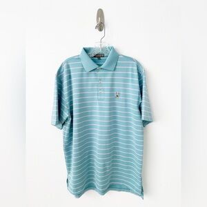 Winged Foot Golf Club Peter Millar Summer Comfort Shirt M Blue Pink Striped